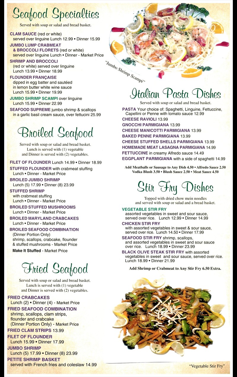 Menu Black Olive Restaurant & Pizzeria Black Olive Restaurant & Pizzeria